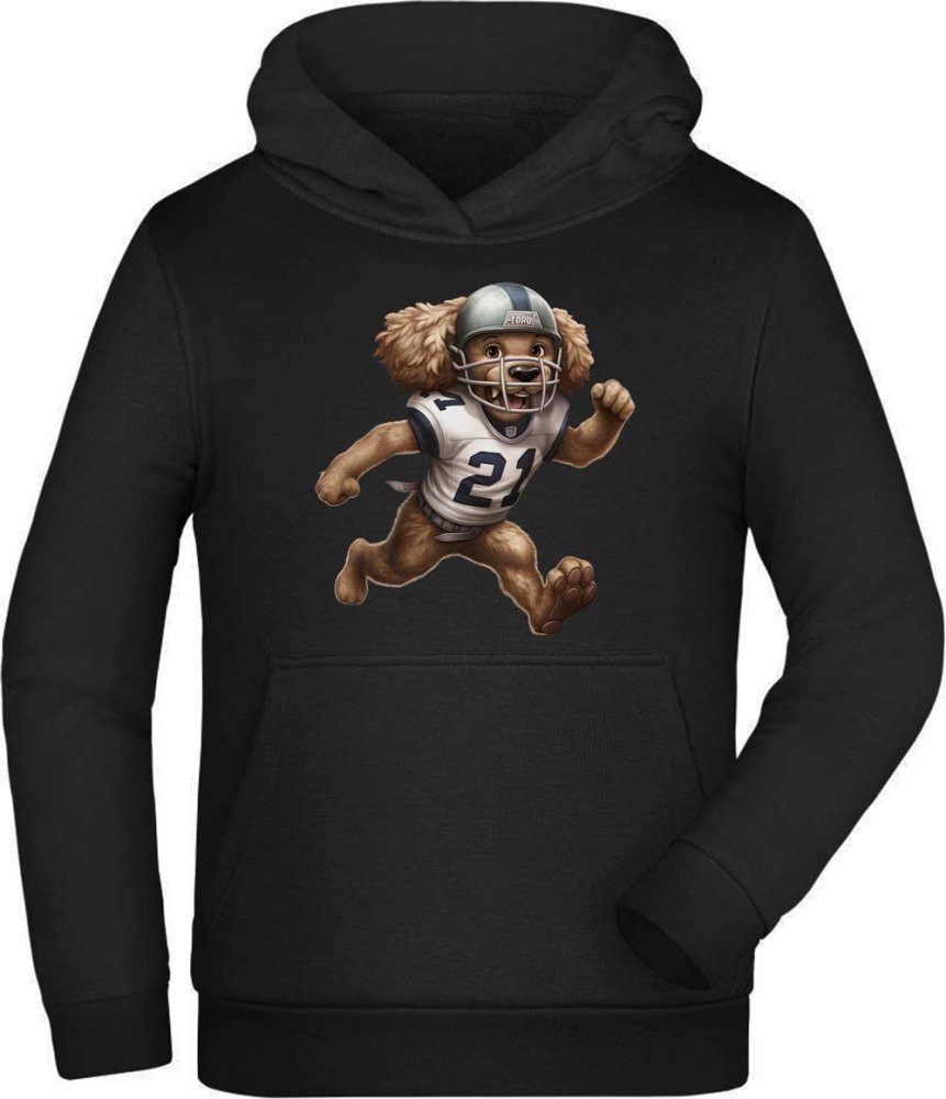 Hoodie Children's Hooded Sweatshirt - Dog in American Football Dress i500